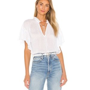 Alice + Olivia Julius Short Ruffle Sleeve Tunic